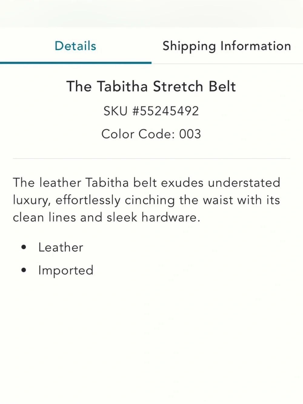 Anthropologie Tabitha stretch belt 1” wide